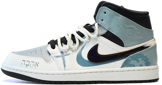 【訂製籃球鞋】 Jordan Air Jordan 1 Mid 七夕 海鹽 防滑耐磨 中筒 復古籃球鞋 男款 黑白藍 Buy 【訂製籃球鞋】 Jordan Air Jordan 1 Mid 七夕 海鹽 防滑耐磨 中筒 復古籃球鞋 男款 黑白藍