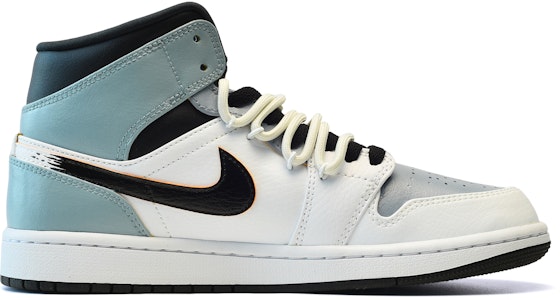 【訂製籃球鞋】 Jordan Air Jordan 1 Mid 七夕 海鹽 防滑耐磨 中筒 復古籃球鞋 男款 黑白藍 Order 【訂製籃球鞋】 Jordan Air Jordan 1 Mid 七夕 海鹽 防滑耐磨 中筒 復古籃球鞋 男款 黑白藍