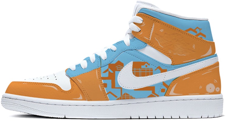 【定制球鞋】 Jordan Air Jordan 1 Mid 重慶 洪崖洞 賽博朋克 噴繪中國風主題定制 防滑耐磨 中幫 復古籃球鞋 男款 藍黃 Buy 【定制球鞋】 Jordan Air Jordan 1 Mid 重慶 洪崖洞 賽博朋克 噴繪中國風主題定制 防滑耐磨 中幫 復古籃球鞋 男款 藍黃