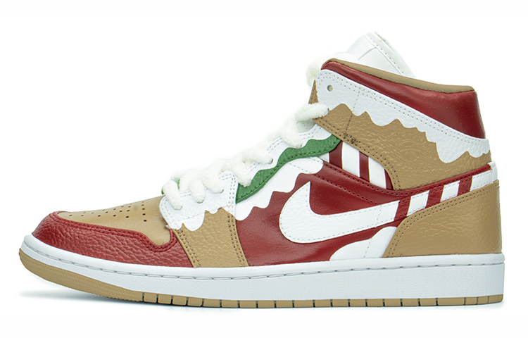 [Custom Shoes] Air Jordan 1 Mid 'Christmas Cartoon Candy Snowflake'