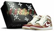 Buy 【客製球鞋】Jordan Air Jordan 1 聖誕節 禮物 二次元 聖誕花紋 糖果 雪花 毛絨鞋帶 特殊禮盒 中幫 復古籃球鞋 男款 紅綠白卡其