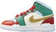 Buy 【客製化球鞋】 Jordan Air Jordan 1 Mid 聖誕 新年 節慶 撞色 中筒 復古籃球鞋 GS 紅綠金