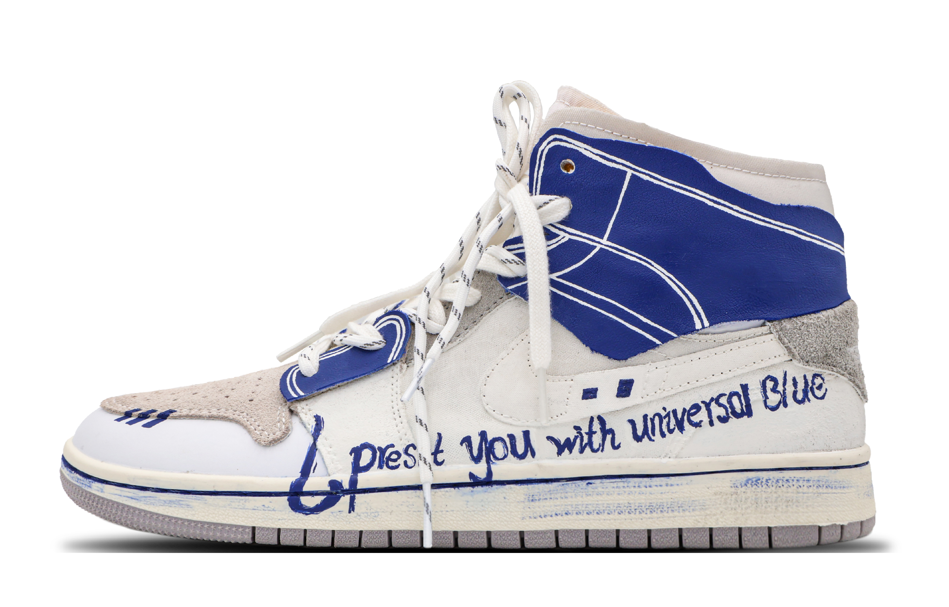 Buy [Kasut Custom] Air Jordan 1 Mid 'Cloud dan Blue Bell' DQ3726-100(Team53-女款云海风铃)