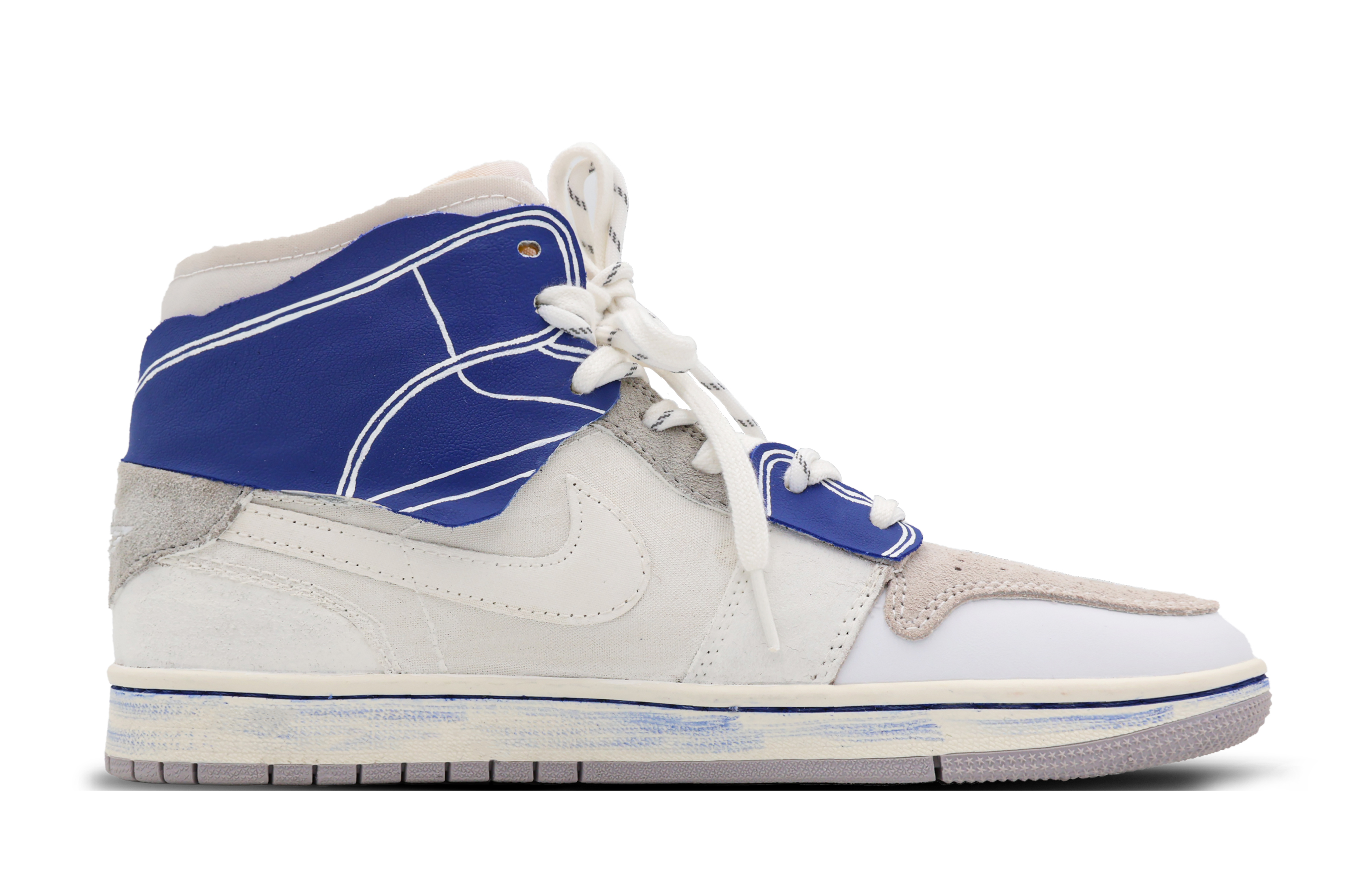 Order [Kasut Custom] Air Jordan 1 Mid 'Cloud dan Blue Bell' DQ3726-100(Team53-女款云海风铃)