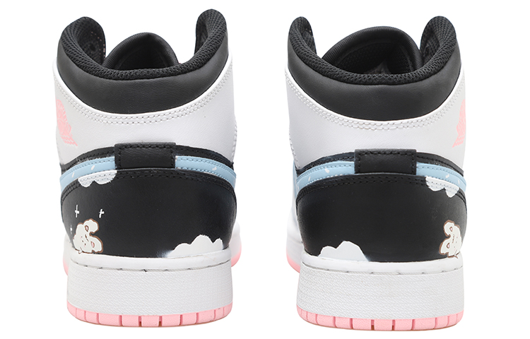 Purchase [Kasut Custom] Air Jordan 1 Mid 'Awan Biru Langit Arnab' 555112-061(Team拾玖-云朵兔S-BOX）