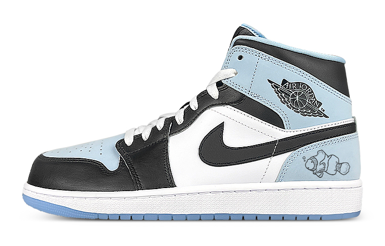 Order [Sepatu Kustom] Air Jordan 1 Mid 'Ikan Badut Biru Laut Putih' DV1308-104(Team47-男小丑鱼SBOX)