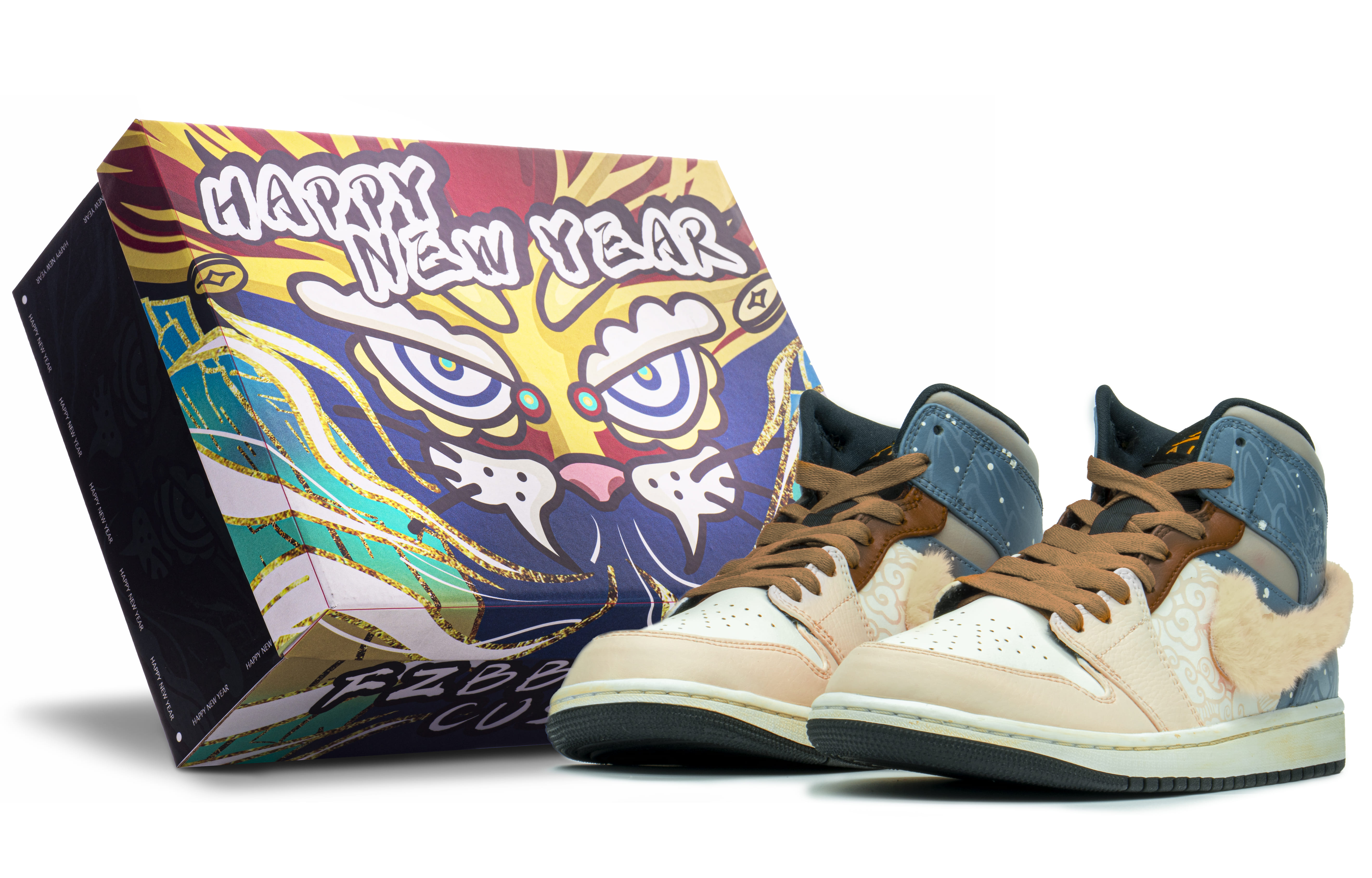 Buy [カスタムシューズ] エアジョーダン1 ミッド 'CNY 大河山水' 554724-170(TeamA-黄男山卡其S-BOX)