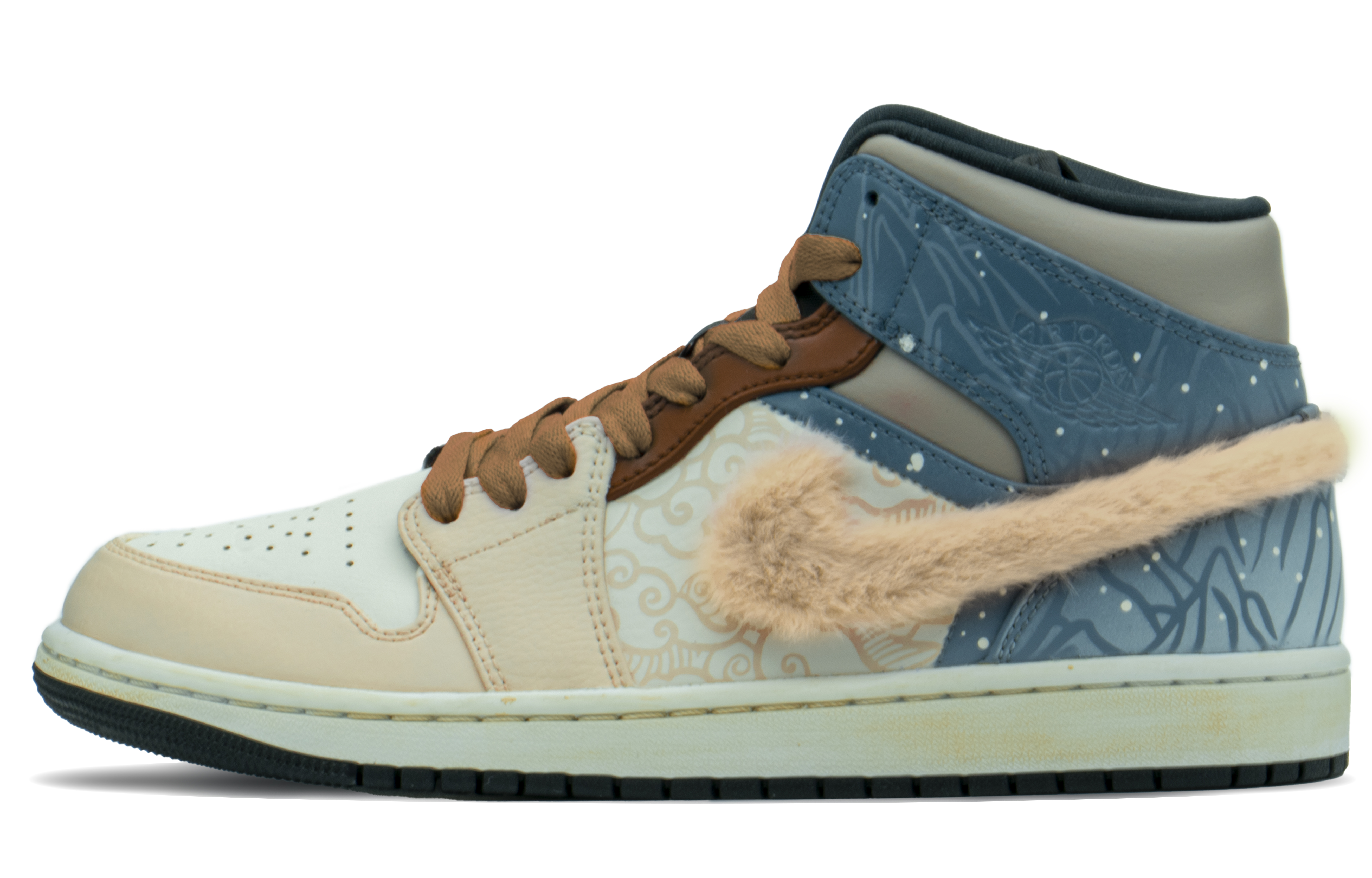 Order [カスタムシューズ] エアジョーダン1 ミッド 'CNY 大河山水' 554724-170(TeamA-黄男山卡其S-BOX)