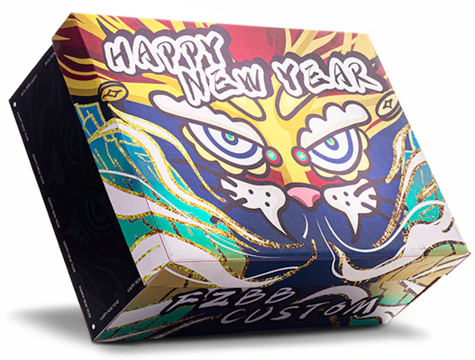 【定制球鞋】Jordan Air Jordan 1 CNY 禮盒 大好河山 雲紋 毛絨 中幫 復古籃球鞋 男款 藍粉黃 1