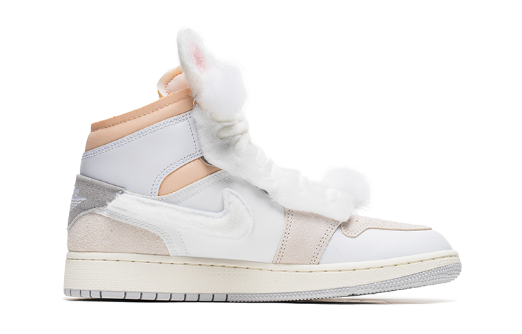 Order 【定制球鞋】Jordan Air Jordan 1 Mid 野鶴製造 兔年限定 毛絨兔 CNY 新年款 中幫 復古籃球鞋 GS 白
