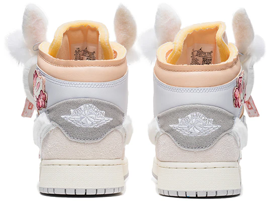 【定制球鞋】Jordan Air Jordan 1 Mid 野鶴製造 兔年限定 毛絨兔 CNY 新年款 中幫 復古籃球鞋 GS 白 Shop 【定制球鞋】Jordan Air Jordan 1 Mid 野鶴製造 兔年限定 毛絨兔 CNY 新年款 中幫 復古籃球鞋 GS 白