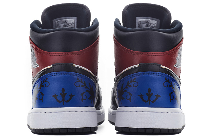 Details for 【定制球鞋】 Jordan Air Jordan 1 Mid 虎年定制 CNY 國風禮盒 二次元花紋 國風紋路 銅扣 警燈 中幫 復古籃球鞋 GS 紅藍黑白