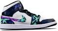 Order 【定制球鞋】 Jordan Air Jordan 1 Mid 酷飒一夏 英雄聯盟 阿卡麗 電玩 中帮 復古籃球鞋 男款 紫藍