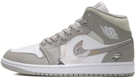 カスタムAJ1 Mid "鶴松グレーホワイト" 554724-082(Team10-仙鹤松针男骨色QD) Buy カスタムAJ1 Mid "鶴松グレーホワイト" 554724-082(Team10-仙鹤松针男骨色QD)