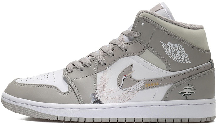 カスタムAJ1 Mid "鶴松グレーホワイト" 554724-082(Team10-仙鹤松针男骨色QD) Buy カスタムAJ1 Mid "鶴松グレーホワイト" 554724-082(Team10-仙鹤松针男骨色QD)