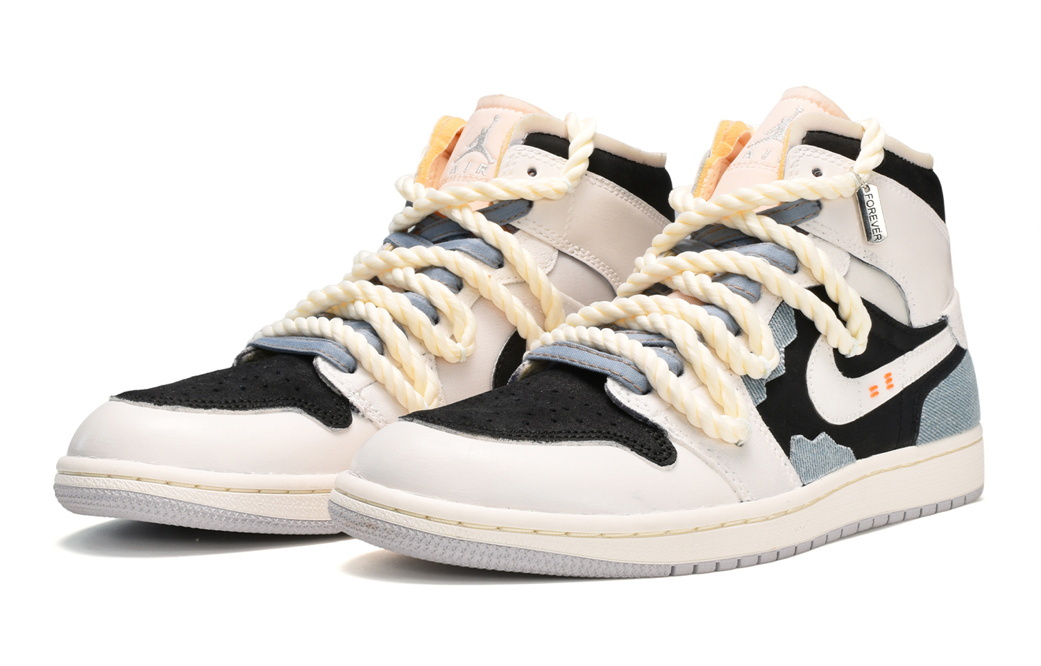 Lookbook Zapatillas Personalizadas Air Jordan 1 Mid 'Pastel Azul-Blanco-Negro' DQ3726-100(TeamE-女款奶油蛋糕蓝白黑)