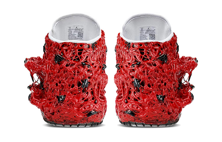 Shop [Sepatu Kustom] Air Jordan 1 Mid 'Cthulhu Mythos Unclean Sumber Merah-Hitam-Putih' 554725-126(TeamY-女款克苏鲁神话黑红)