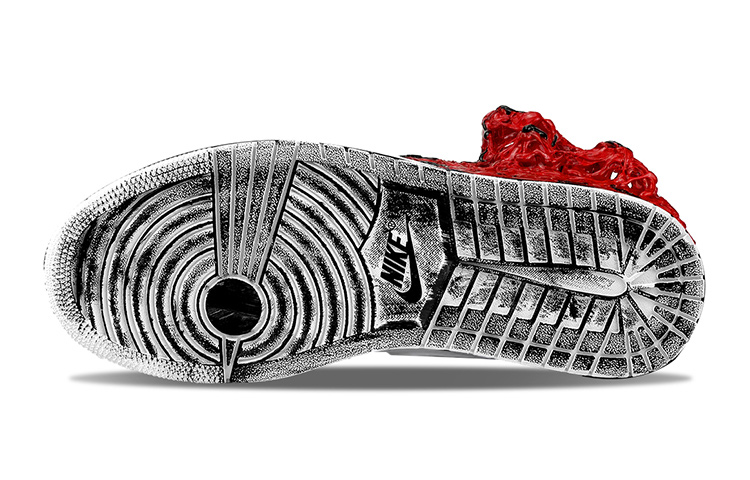 Purchase [Sepatu Kustom] Air Jordan 1 Mid 'Cthulhu Mythos Unclean Sumber Merah-Hitam-Putih' 554725-126(TeamY-女款克苏鲁神话黑红)