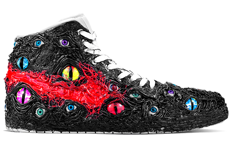 Lookbook [Kasut Khusus] Air Jordan 1 Mid 'Cthulhu vs Venom - Gelap' 554724-130(TeamY-愤怒克苏鲁VS毒液男款)