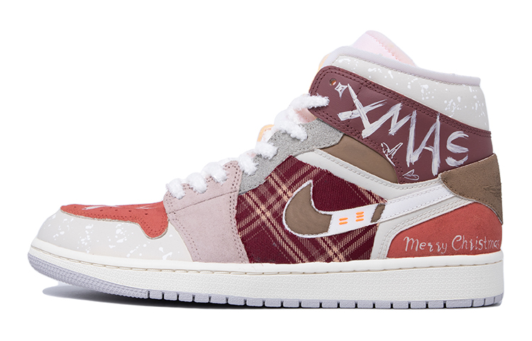Order [Zapatillas Personalizadas] Air Jordan 1 Mid 'Manzana Navideña Custom' DM9652-100(TeamM-男款平安果红白棕)