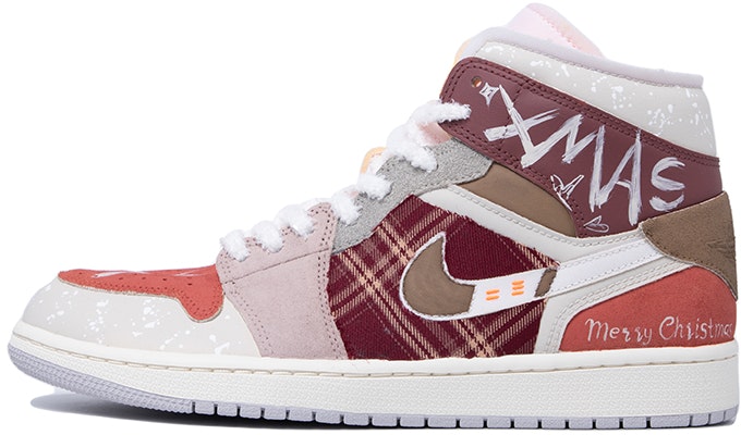 【客製球鞋】Air Jordan 1Mid (GS) 客製界的達芬奇 聖誕主題客製 平安果 塗鴉 解構 中筒板鞋 簡約 Order 【客製球鞋】Air Jordan 1Mid (GS) 客製界的達芬奇 聖誕主題客製 平安果 塗鴉 解構 中筒板鞋 簡約