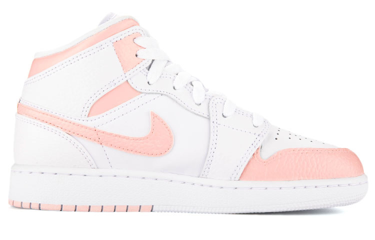 Order Zapatillas Personalizadas Air Jordan 1 Mid Rosa-Naranja 554724-130(Team18-AJ男款橘粉白组合QD)