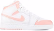 Order Zapatillas Personalizadas Air Jordan 1 Mid Rosa-Naranja 554724-130(Team18-AJ男款橘粉白组合QD)
