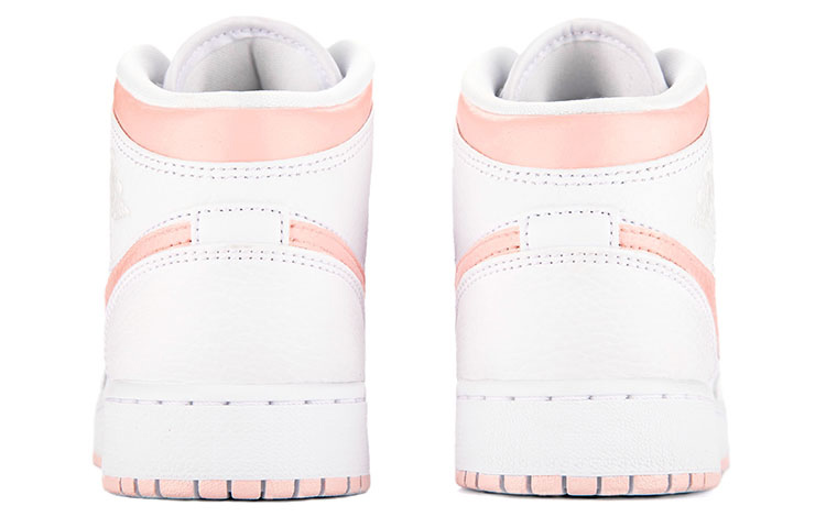 Shop Zapatillas Personalizadas Air Jordan 1 Mid Rosa-Naranja 554724-130(Team18-AJ男款橘粉白组合QD)