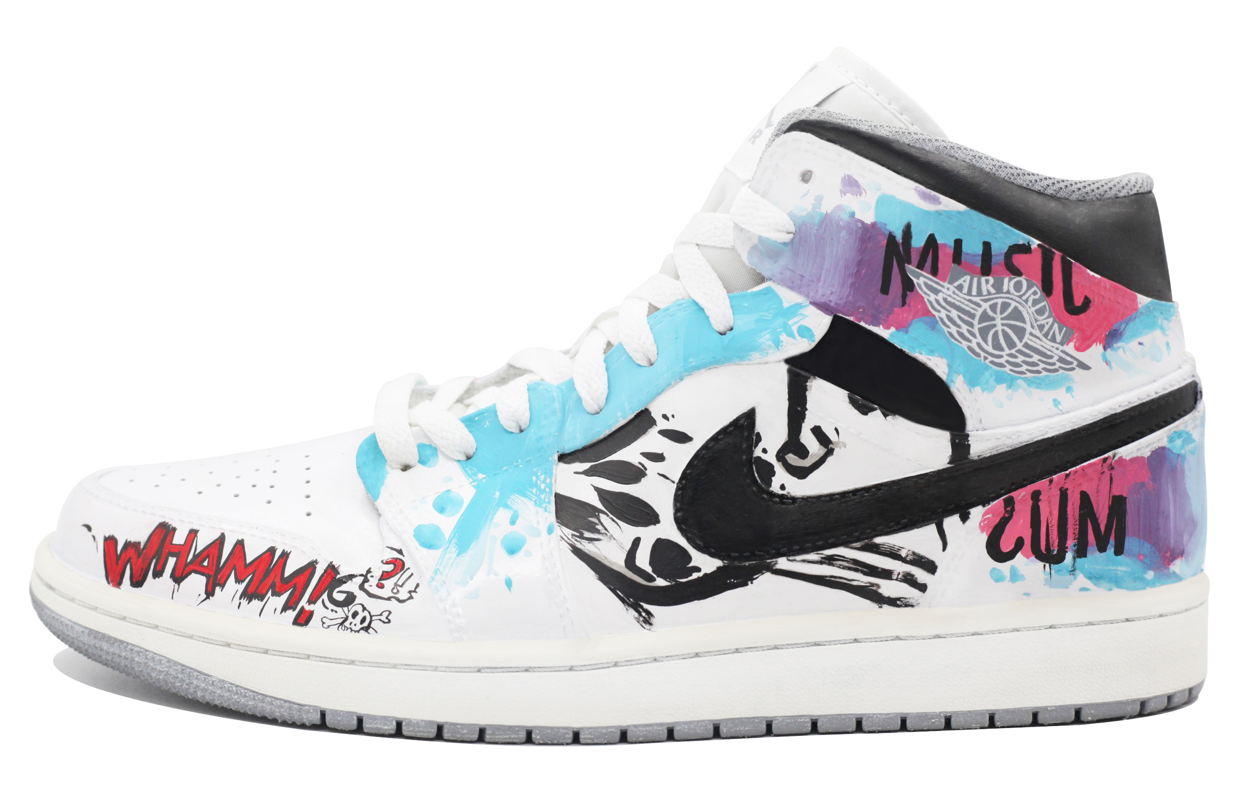 Buy Zapatillas personalizadas Air Jordan 1 Mid 'Cyber Graffiti Azul Púrpura' 554724-135(Team39-AMY118赛博)