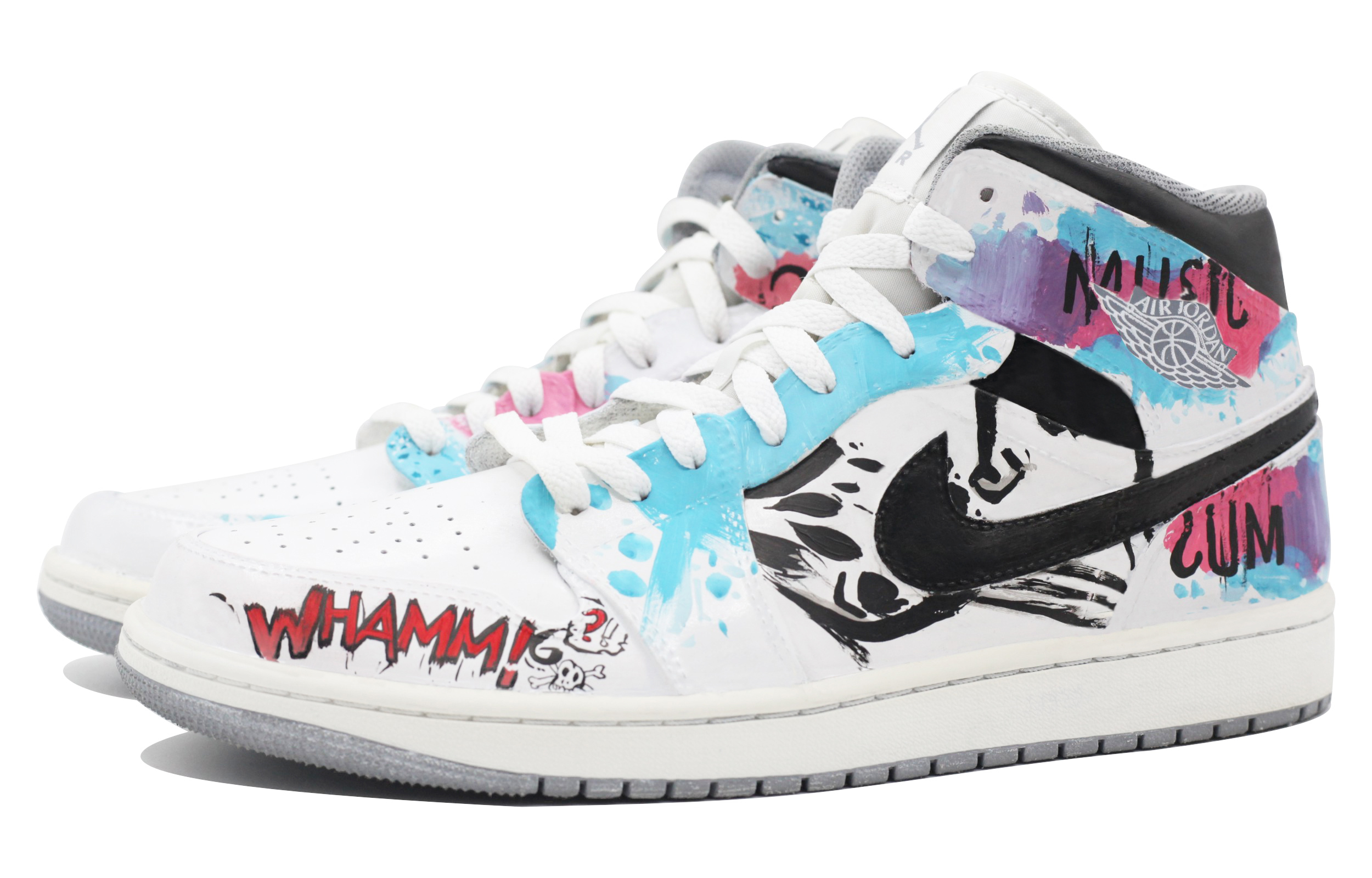 Lookbook Zapatillas personalizadas Air Jordan 1 Mid 'Cyber Graffiti Azul Púrpura' 554724-135(Team39-AMY118赛博)