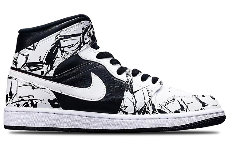 Order [定制鞋款] Air Jordan 1 Mid '赛博朋克' 554724-075(Teamone-男款赛博朋克黑白)