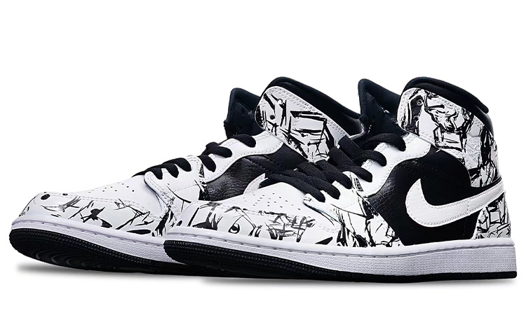 Lookbook [定制鞋款] Air Jordan 1 Mid '赛博朋克' 554724-075(Teamone-男款赛博朋克黑白)