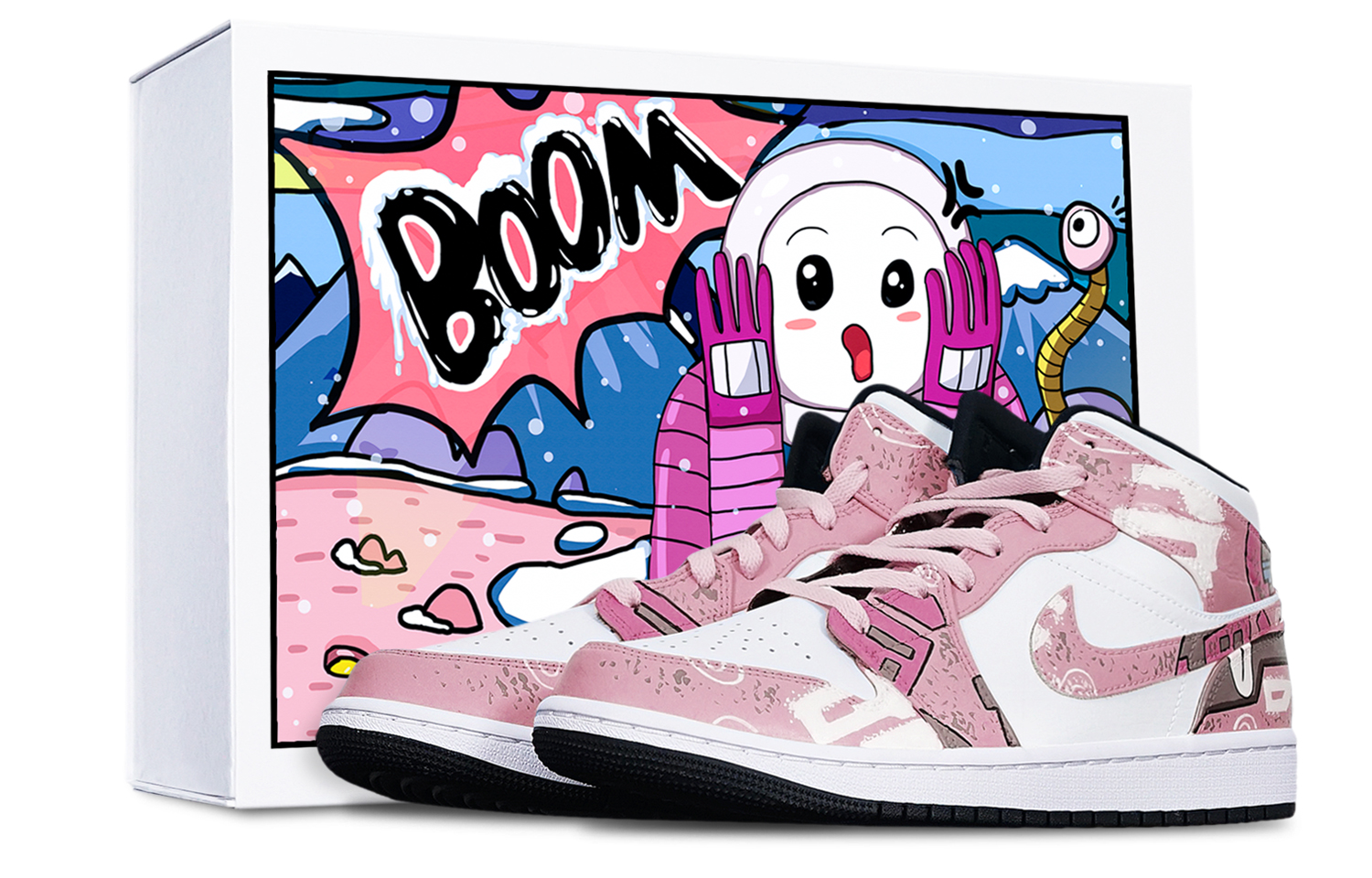 Buy 【定制球鞋】 乔丹 Air Jordan 1 Mid 机械赛博朋克 战损高达风 限量特殊鞋盒 中帮 复古篮球鞋 GS 藕白