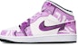 사이버펑크 데미지 퍼플 레드 에어 조던 1 미드 (커스텀) 554725-075(TeamT-黑底战损紫红女S-BOX)