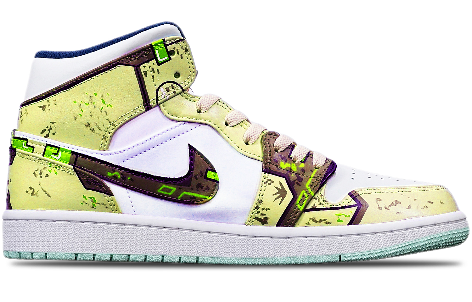 Order Zapatillas Air Jordan 1 Mid 'Cyberpunk Gundam Amarillo Desgastado' 554724-413(TeamT-战损机械沙漠黄S-BOX)