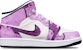 사이버펑크 데미지 퍼플 레드 에어 조던 1 미드 (커스텀) 554725-075(TeamT-黑底战损紫红女S-BOX)