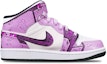 Order 사이버펑크 데미지 퍼플 레드 에어 조던 1 미드 (커스텀) 554725-075(TeamT-黑底战损紫红女S-BOX)