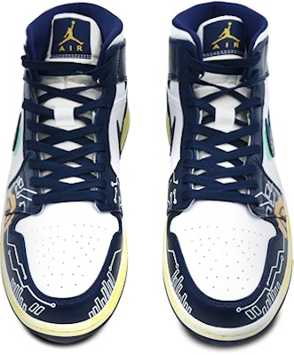 【訂製球鞋】 Jordan Air Jordan 1 Mid 賽博龐克 氧化 像素風 中筒 復古籃球鞋 男款 黑白 Shop 【訂製球鞋】 Jordan Air Jordan 1 Mid 賽博龐克 氧化 像素風 中筒 復古籃球鞋 男款 黑白