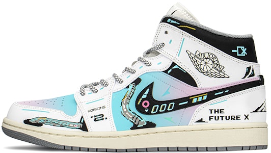 【定制球鞋】Jordan Air Jordan 1 Mid 賽博朋克 機能電玩像素 棉花糖 中幫 復古籃球鞋 男款 藍粉 Buy 【定制球鞋】Jordan Air Jordan 1 Mid 賽博朋克 機能電玩像素 棉花糖 中幫 復古籃球鞋 男款 藍粉