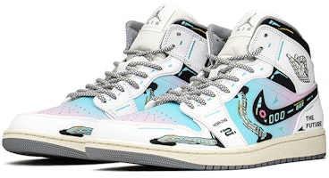 【定制鞋款】Air Jordan 1 Mid '赛博朋克蓝粉' 554724-135(TeamA-AJ1男款赛博棉花糖) Lookbook 【定制鞋款】Air Jordan 1 Mid '赛博朋克蓝粉' 554724-135(TeamA-AJ1男款赛博棉花糖)