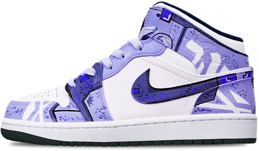 カスタムAJ1ミッド "サイバーパンク 青紫白" 554725-075(TeamT-黑底战损蓝紫女S-BOX) Buy カスタムAJ1ミッド "サイバーパンク 青紫白" 554725-075(TeamT-黑底战损蓝紫女S-BOX)