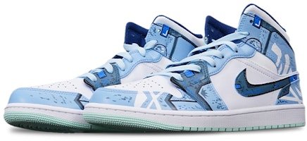 에어 조던 1 미드 '사이버펑크 크리스마스' (AJ1 사이버펑크 크리스마스) 554725-413(TeamT-圣诞雾霾蓝女S-BOX) Lookbook 에어 조던 1 미드 '사이버펑크 크리스마스' (AJ1 사이버펑크 크리스마스) 554725-413(TeamT-圣诞雾霾蓝女S-BOX)