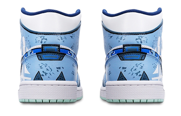 Shop 에어 조던 1 미드 '사이버펑크 크리스마스' (AJ1 사이버펑크 크리스마스) 554725-413(TeamT-圣诞雾霾蓝女S-BOX)