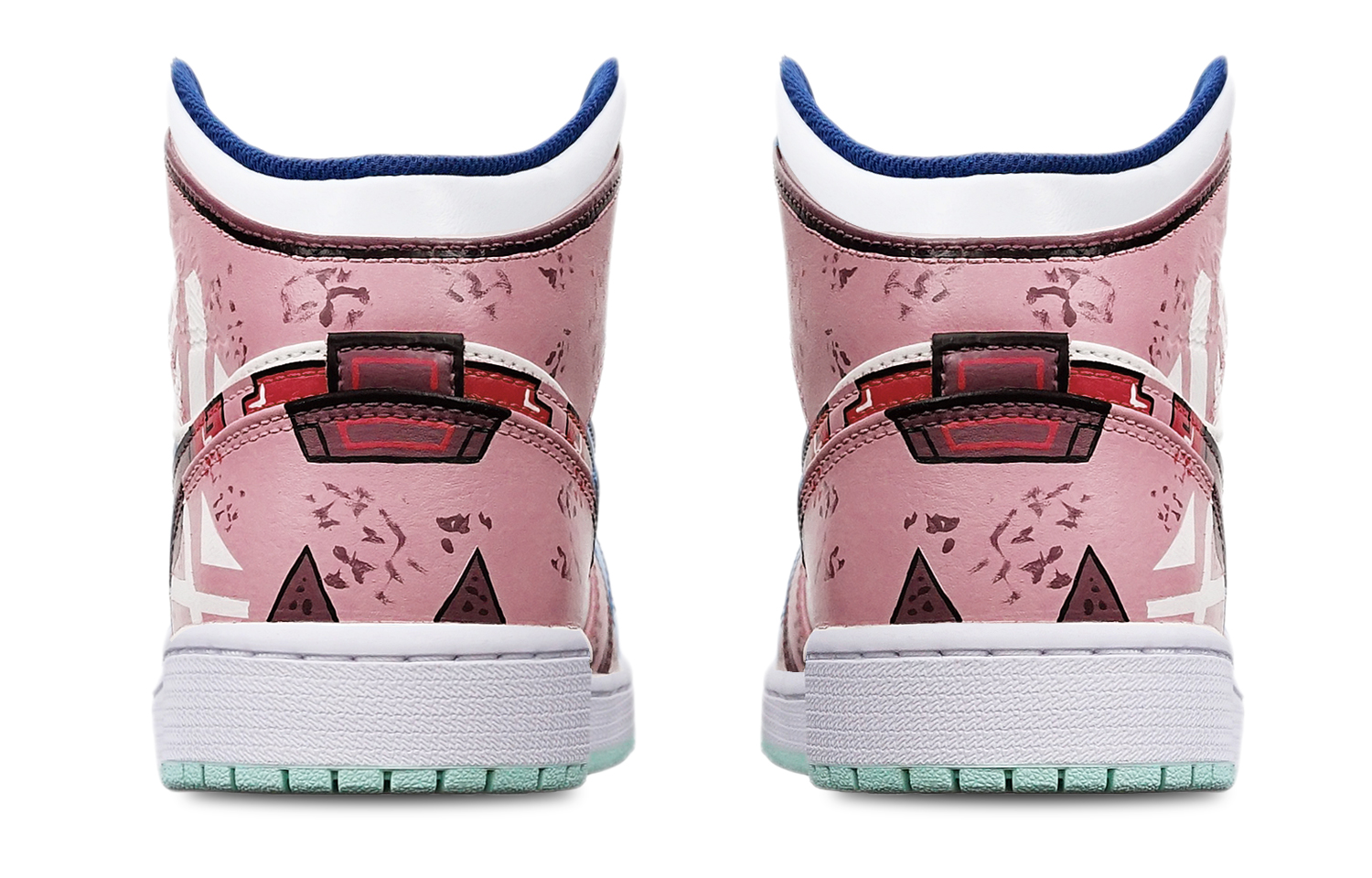 Purchase [Kasut Custom] Air Jordan 1 Mid 'Cyberpunk Gundam Mecha Biru Pudina Rosak' 554725-413(TeamT-战损藕白女S-BOX)