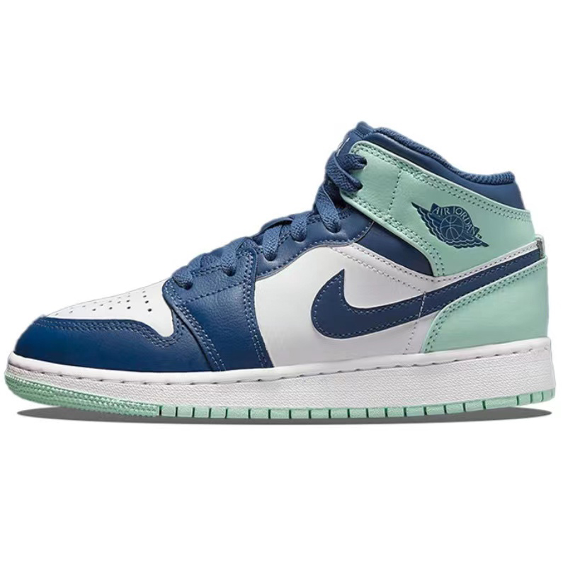 Details for [Kasut Custom] Air Jordan 1 Mid 'Cyberpunk Gundam Mecha Biru Pudina Rosak' 554725-413(TeamT-战损藕白女S-BOX)