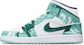 에어 조던 1 미드 '사이버펑크 건담 메카 블루 민트' (커스텀) 554725-413(TeamT-战损机械绿白女S-BOX)