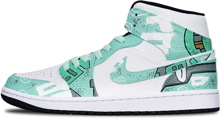 커스텀 에어 조던 1 미드 '사이버펑크 건담' 554724-075(TeamT-战损II型绿白S-BOX) Buy 커스텀 에어 조던 1 미드 '사이버펑크 건담' 554724-075(TeamT-战损II型绿白S-BOX)