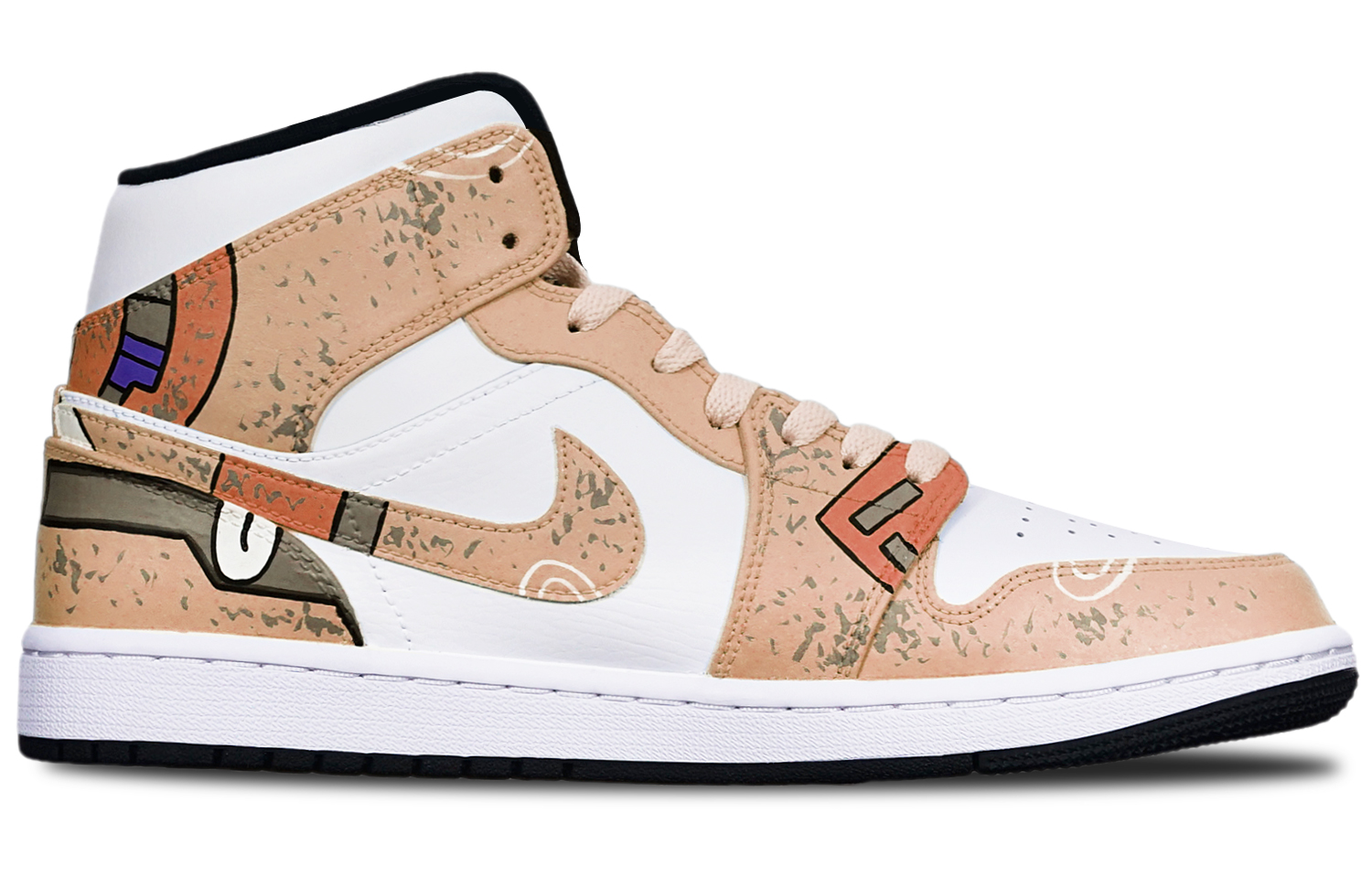 Lookbook 【定制球鞋】Jordan Air Jordan 1 Mid 機械賽博朋克戰損高達風 限量特殊鞋盒 中幫 復古籃球鞋 男女同款 卡其白