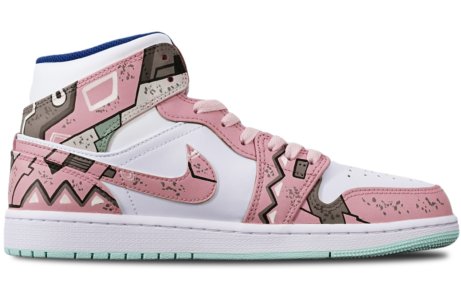 Lookbook [Sepatu Custom] Air Jordan 1 Mid 'Cyberpunk Gundam Beige' 554724-413(TeamT-三角机械藕白S-BOX)