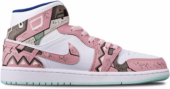 【客製球鞋】 華頓 Air Jordan 1 Mid 賽博朋克戰損高達三角機械風 手繪 限量特殊鞋盒 中幫 復古籃球鞋 男款 藕白 Lookbook 【客製球鞋】 華頓 Air Jordan 1 Mid 賽博朋克戰損高達三角機械風 手繪 限量特殊鞋盒 中幫 復古籃球鞋 男款 藕白